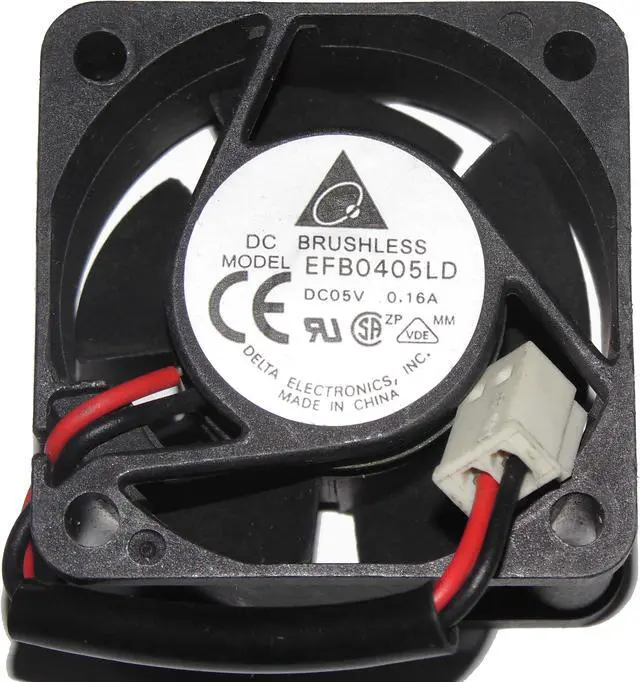 Main image of DC square Cooler of Delta 40*20mm EFB0405LD with 5V 0.16A 2-Wires