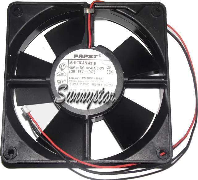 Main image of PAPST 12032 MULTIFAN 4318 square Cooling fan with 48V 5.0W 105mA 2-Wires