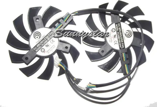 Alt view image 2 of 3 - 2pcs / group Power Logic PLD08010S12HH 12V 0.35A 4 wires 4 pins vga fan MSI graphics card cooler