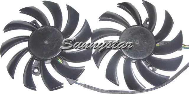 Alt view image 3 of 3 - 2pcs / group Power Logic PLD08010S12HH 12V 0.35A 4 wires 4 pins vga fan MSI graphics card cooler