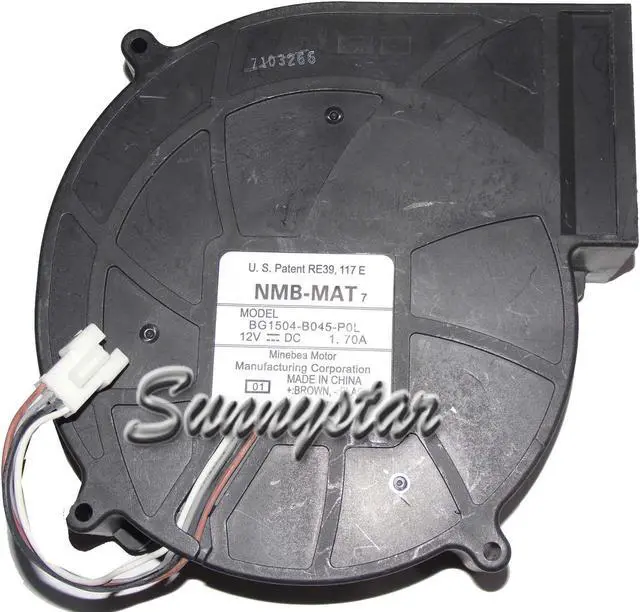 Alt view image 3 of 3 - NMB 150*38mm BG1504-B045-POL 12V 1.7A 4 wires 4 Pins case blower, server inverter cooler Fan