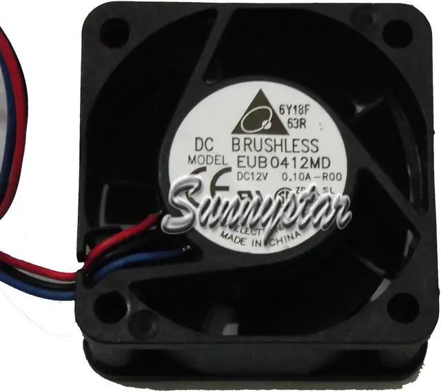 Alt view image 2 of 2 - DC square Cooler of Delta 4020 EUB0412MD 12V 0.1A R00 3-Wires