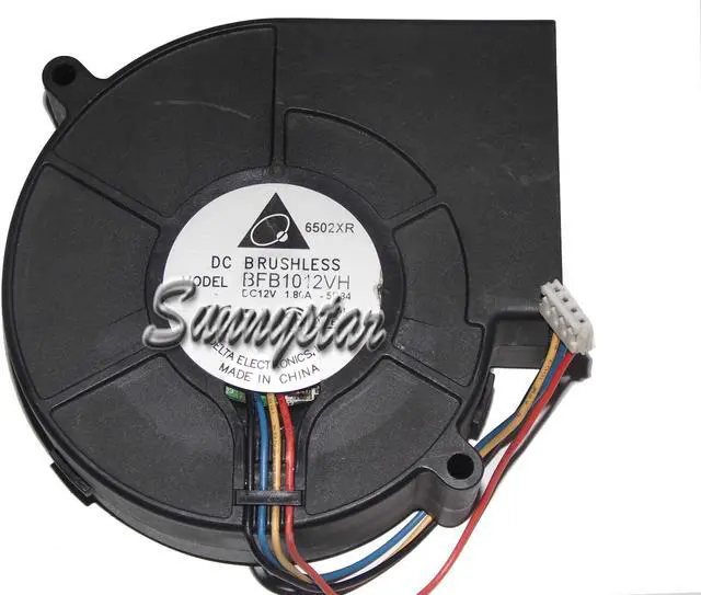 Alt view image 2 of 2 - Delta 97*33mm 10CM BFB1012VH 5D84 12V 1.8A 4 Wires 4 Pins centrifugal cooler server fan