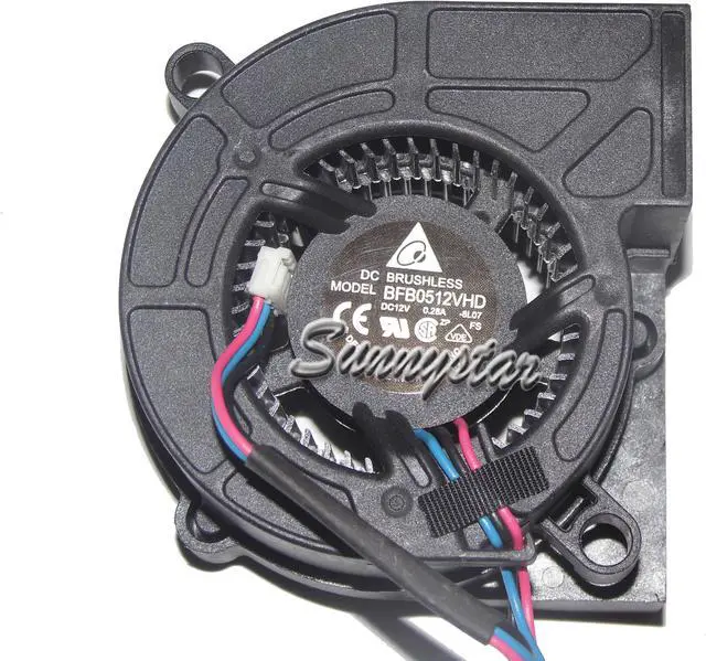 Alt view image 3 of 3 - Delta BFB0512VHD  8L07 12V 0.28A 3 wires 3 pins for viewsonic PJD6211 Projector