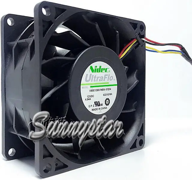 Alt view image 4 of 4 - Original NIDEC V80E12BS1NB5-07 Z04 Y466 Server Cooling fan with 80*80*38mm DC 12V 4.54A