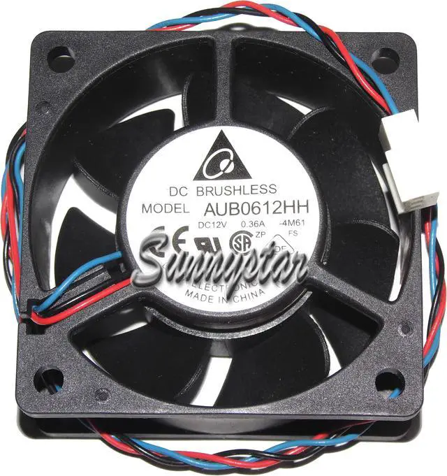 Main image of DC square cooler of Delta 60*25mm AUB0612HH with 12V 0.36A 3-Wires  3 Pins case fan cpu cooler