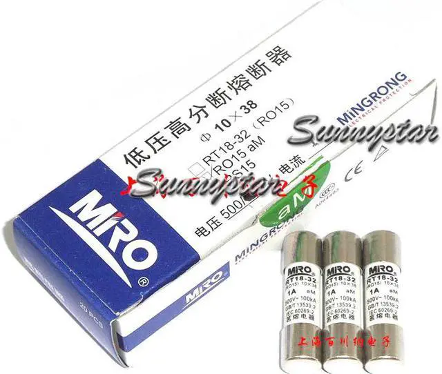 Alt view image 2 of 3 - 20 Pcs/Box MiRO RO15 2A gG (RT18-32 RT14-20 RT19-25 gF2) 500/690V 50kA Ø10*38mm Cylindric Fuse