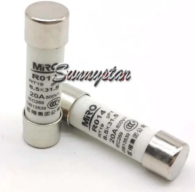 Main image of 20 Pcs/Box MiRO RO14 8A gG (RT19-16 gF1) 500V 100KA Ø8*32mm Cylindric Ceramic tube Fuse