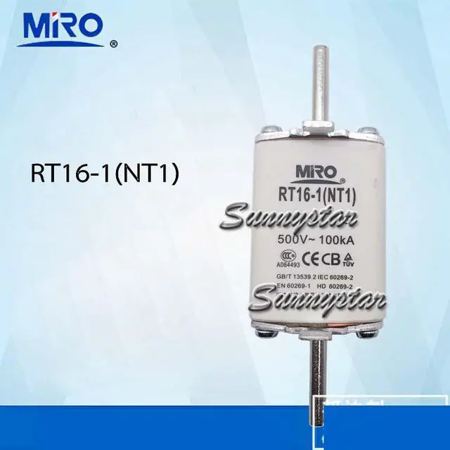 Main image of MiRO NT1 RT16-1 RO32 125A gG 500V 100kA ceramic square tube fuse with knife shaped contact