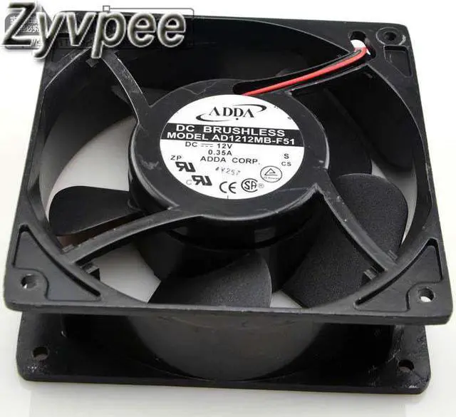 Alt view image 3 of 4 - DC brushless Cooler of ADDA 12038 AD1212MB-F51 with 12V 0.35A 2-Wires 2 Pins Aluminum Frame