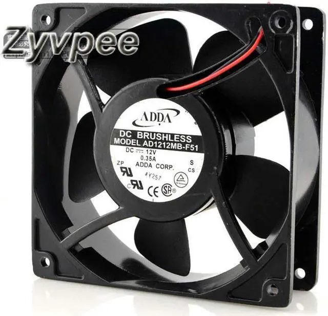 Main image of DC brushless Cooler of ADDA 12038 AD1212MB-F51 with 12V 0.35A 2-Wires 2 Pins Aluminum Frame