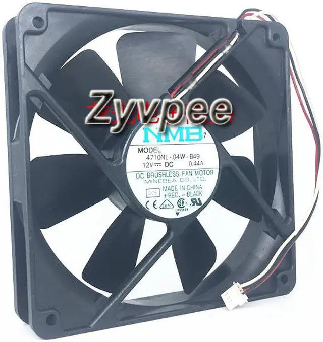 Alt view image 3 of 3 - DC Square Cooler of NMB 12025 4710NL-04W-B49 P06 with 12V 0.44A 3-Wires case power fan
