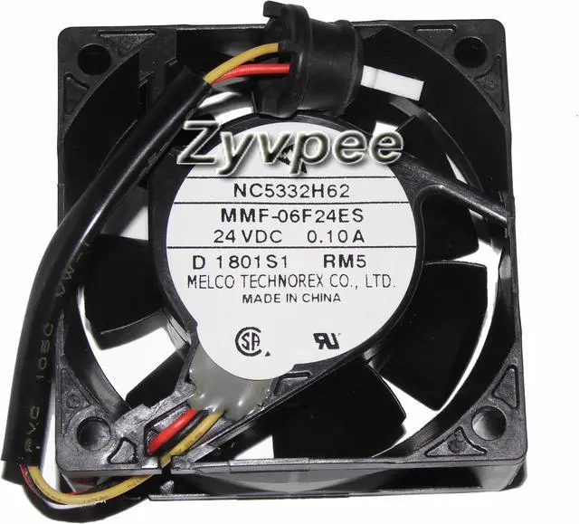 Main image of Original Melco NC5332H62 MMF-06F24ES RM5  Square Cooling Fan with 24V 0.1A 3wires For Converter