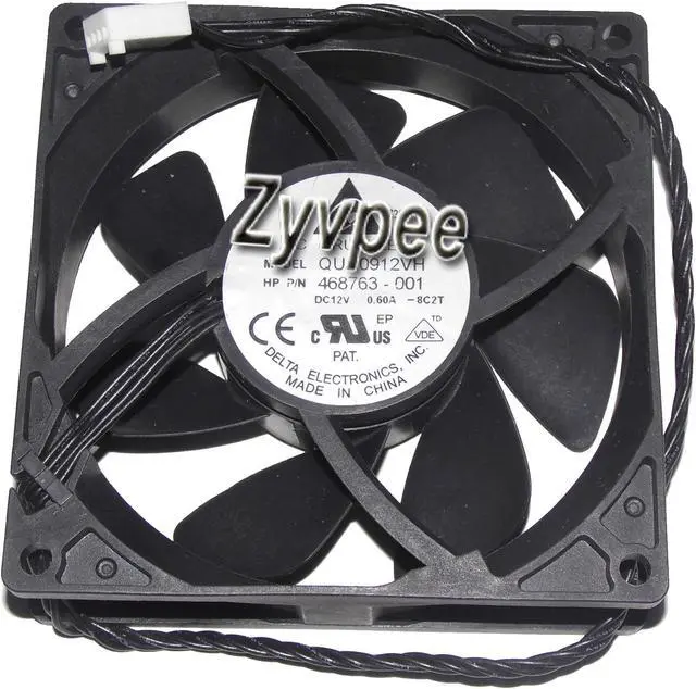 Main image of Delta 90*25mm QUR0912VH 468763-001 12V 0.6A 4 Wires 4 pins case fan,9cm cpu fan