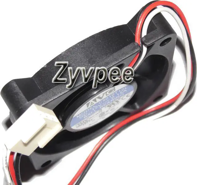 Alt view image 2 of 3 - Square Cooler of AVC 50*10mm C5010T12L with 12V 0.15A 3-Wires  3 Pins Case fan