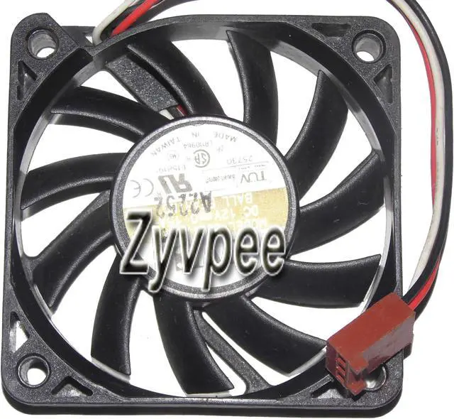 Alt view image 3 of 3 - Square Cooler of AVC 60*10mm C6010B12LS with 12V 0.15A 3-Wires  3 Pin case cpu fan