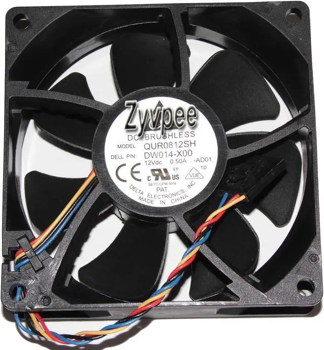 Main image of Delta 80x25mm QUR0812SH AD01 12V 0.5A 4 Wires PWM 4 Pins 8cm Case Fan ,Server Cooler For Dell PN:DW014
