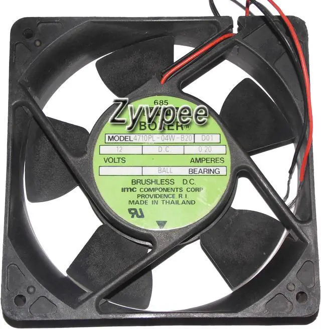 Main image of DC Square Cooler of NMB 12025 4710PL-04W-B20 with 12V 0.1A 2-Wires