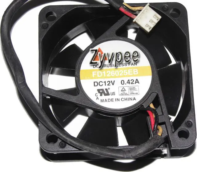 Main image of 6cm Y.S Tech FD126025EB DC 12V 0.23A 6025 Dual ball bearing cooling fan 60*60*25mm 3 wires  3 Pins