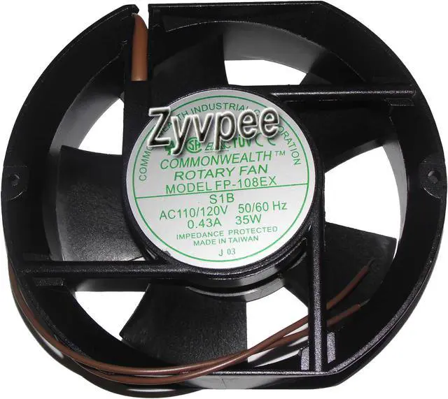 Main image of Original Zyvpee/COMMONWEALTH 172*51MM 17CM FP-108EX-S1-B 110-120V 50/60Hz 0.5A 38W ball bearing 2 wires AC Axial  fan, cabinet ups server cooler