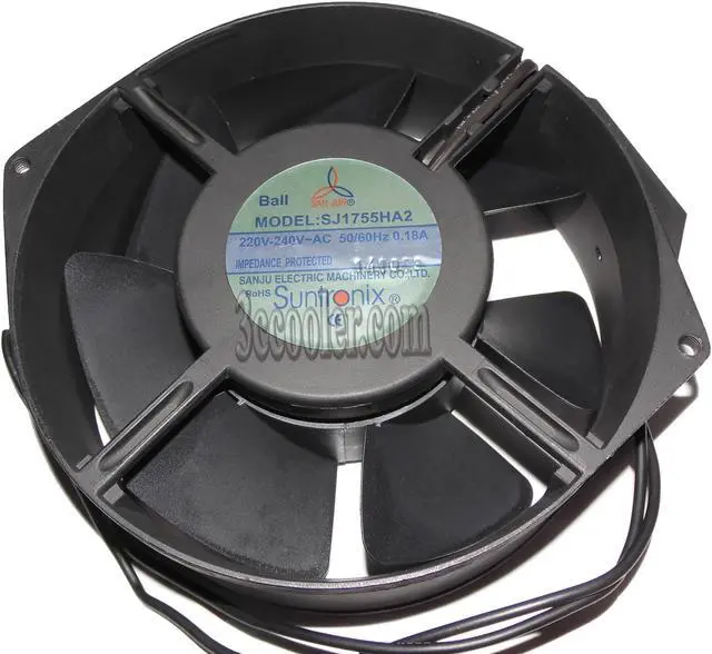 Main image of SANJUN 175*55MM SJ1755HA2 220~240V 50/60Hz 0.18A 2 wires 17CM  AC fan, Cabinet fan UPS fan  inverter cooler