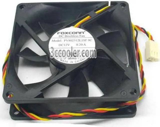 Main image of Foxconn 8025 80*25mm PV802512L 12V 0.2A 3 Wires 3 Pins Case fan 8CM Server cpu cooler
