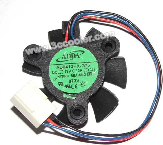 Main image of ADDA AD0412HX-G76 TY43 12V 0.10A 3 Wires 3 Pins 7 Blades vga fan,video card cooler graphics card fan