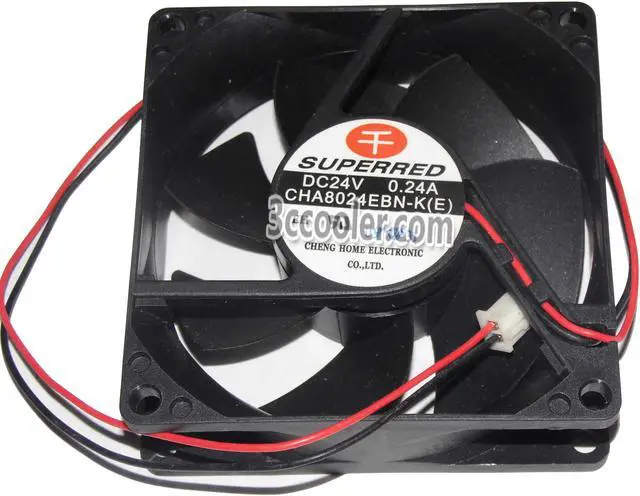 Alt view image 2 of 2 - zyvpee SUPERRED 8025 80*25mm CHA8024EBN-K(E) 24V 0.24A 2 Wires 2 Pins Case fan 8CM inverter cooler