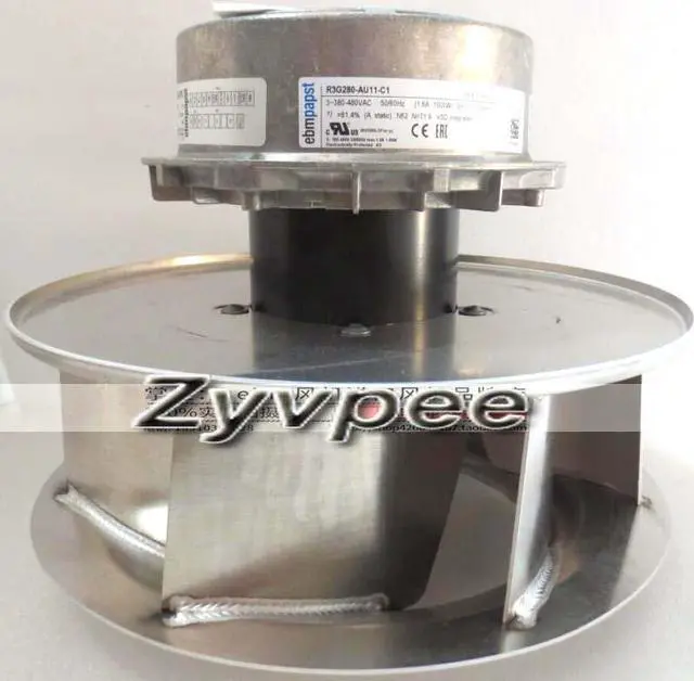 Main image of ebmpapst R3G280-AU11-C1 M3G084-GF 3 Phase 380~480 V.ac 3100rbm 1kw IP54 f280mm 7 Blades centrifugal fan Industrial fan