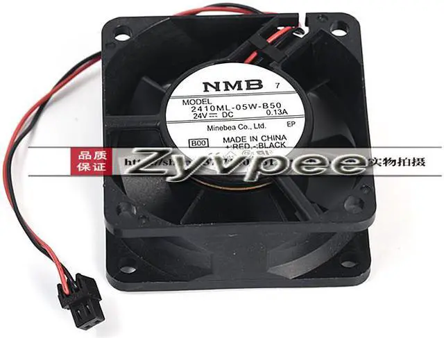 Alt view image 3 of 6 - Zyvpee Original NMB 60*25MM 2410ML-05W-B50 24V 0.13A 2 wires 2 pins 6CM 60MM  Inverter fan Cooling Fan