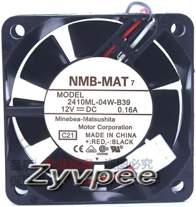 Main image of Original NMB-MAT 2410ML-04W-B39 6025 6CM DC Cooling fan with  12V 0.16A 2Balls Bearing 60X60X25MM 3 Wires 3Pins