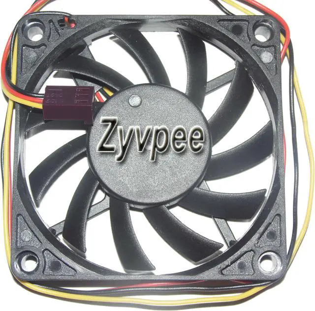 Alt view image 2 of 2 - Zyvpee EVERFLOW 7010 7CM R127010BU 12V 0.45A 3 Wires 3 Pins connector DC square Fan, case Fan