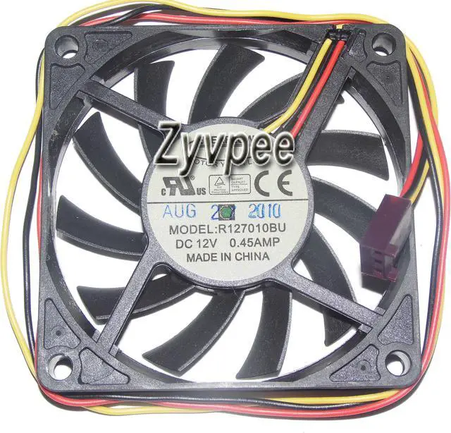 Main image of Zyvpee EVERFLOW 7010 7CM R127010BU 12V 0.45A 3 Wires 3 Pins connector DC square Fan, case Fan