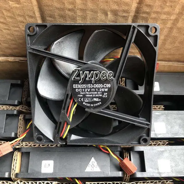 Main image of SUNON 92*25MM EE92251S3-D020-C99 12V 1.26W X755M 105mA 37.5CFM 3 wires 3 pins case fan 9cm cooling fan