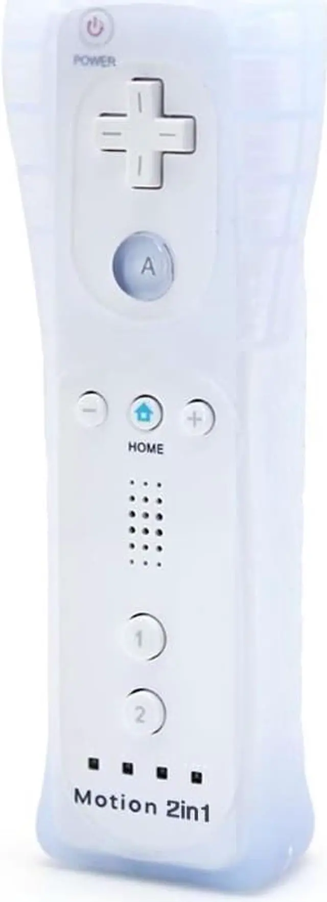 Alt view image 2 of 3 - 2in1 Remote Plus Built-In Motion Plus Nunchuk Silicone Case for Nintendo Wii - White (Althemax)