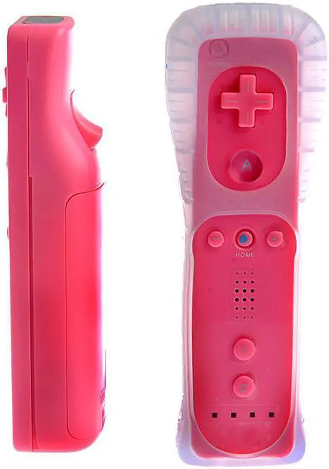 Alt view image 3 of 3 - 2in1 Remote Plus Built-In Motion Plus Nunchuk Silicone Case for Nintendo Wii - Pink (Althemax)