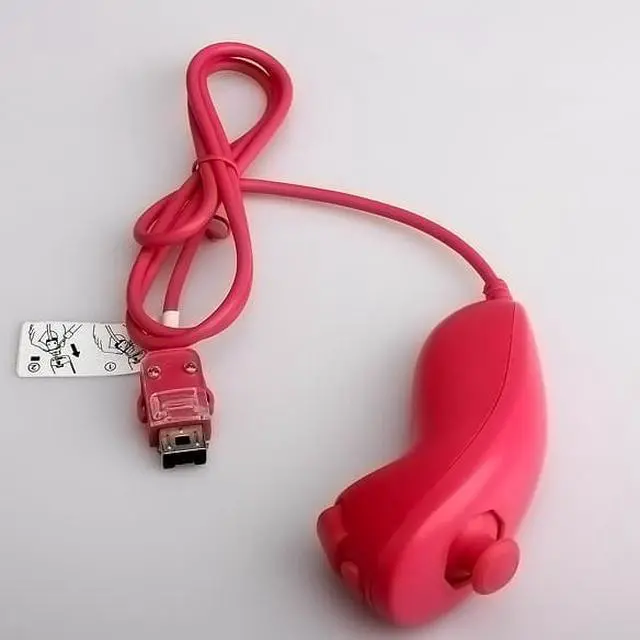 Alt view image 2 of 4 - Wireless Remote + Silicone Case + Nunchuck Controller Set for Nintendo Wii - Pink (Althemax)