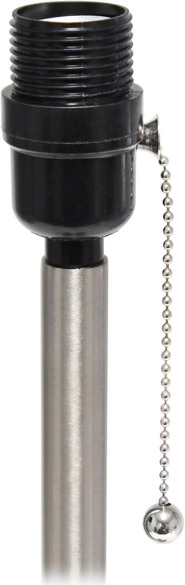 Alt view image 4 of 20 - Simple Designs Brushed Nickel Tapered Table Lamp with Polka Dot Fabric Drum Shade