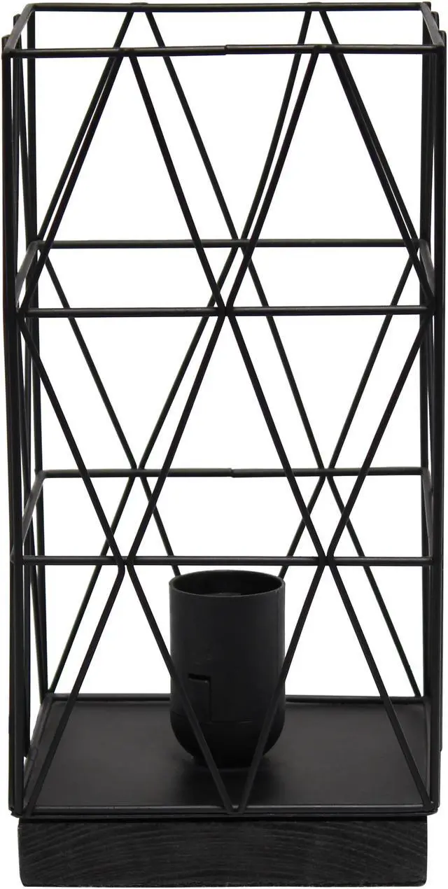 Main image of Simple Designs Black Geometric Square Metal Table Lamp
