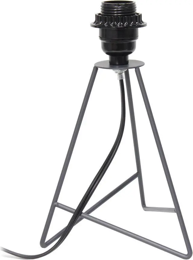 Alt view image 3 of 20 - Simple Designs Down to the Wire Table Lamp with Fabric Shade, Gray with Gray Shade