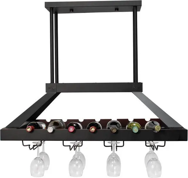 Alt view image 5 of 17 - Elegant Designs 2 Light LED Overhead Wine Rack, Oil Rubbed Bronze
