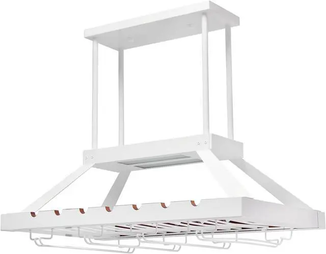 Alt view image 16 of 16 - Elegant Designs 2 Light LED Overhead Wine Rack, White