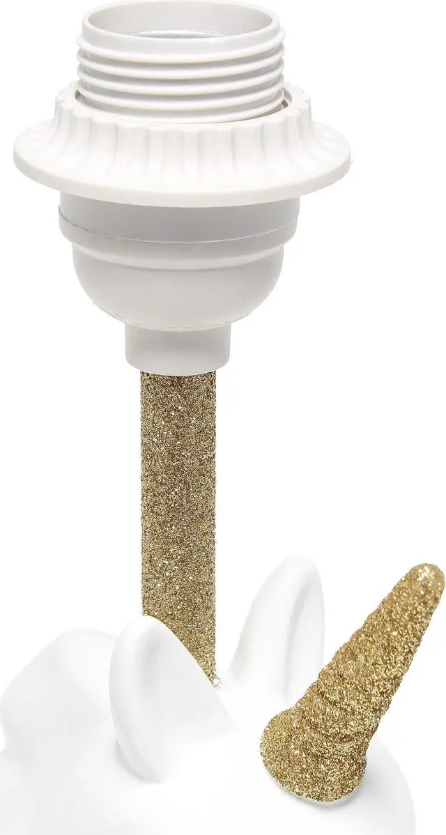 Alt view image 3 of 18 - Simple Designs Sparkling Gold and White Unicorn Table Lamp