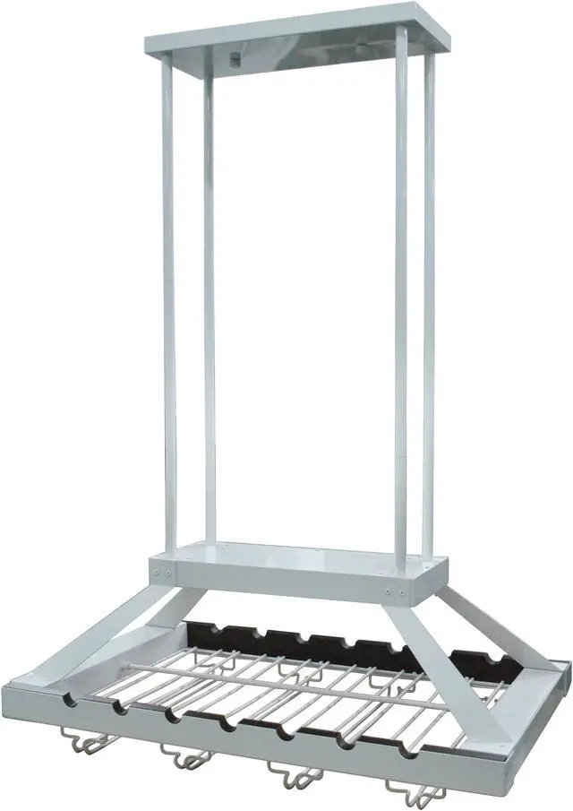 Alt view image 2 of 16 - Elegant Designs 2 Light LED Overhead Wine Rack, White