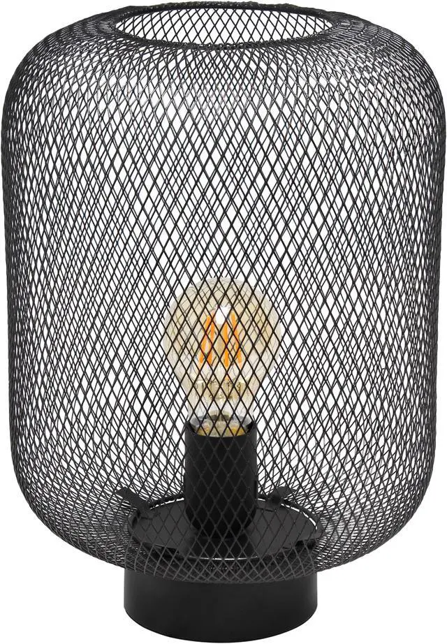 Alt view image 2 of 15 - Simple Designs Black Metal Mesh Industrial Table Lamp