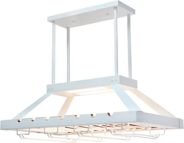 Main image of Elegant Designs 2 Light LED Overhead Wine Rack, White