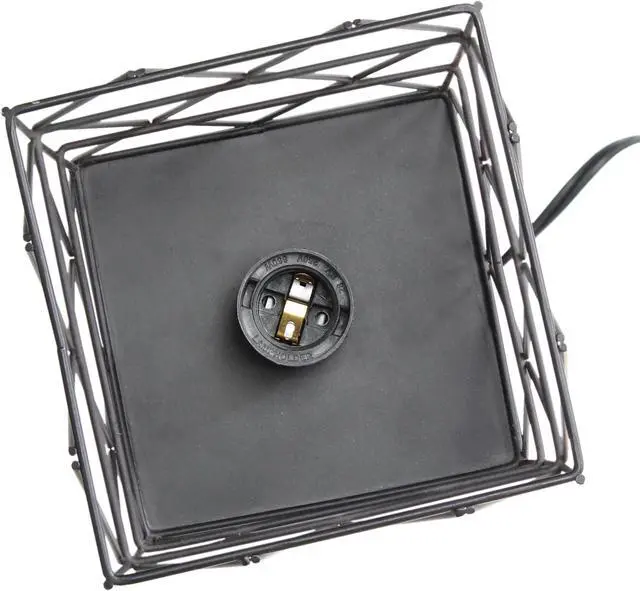 Alt view image 4 of 18 - Simple Designs Black Geometric Square Metal Table Lamp