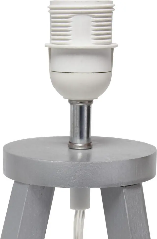 Alt view image 2 of 18 - Simple Designs Interlocked Triangular Gray Wood Table Lamp with White Fabric Shade