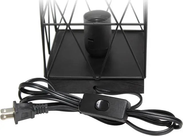 Alt view image 5 of 18 - Simple Designs Black Geometric Square Metal Table Lamp