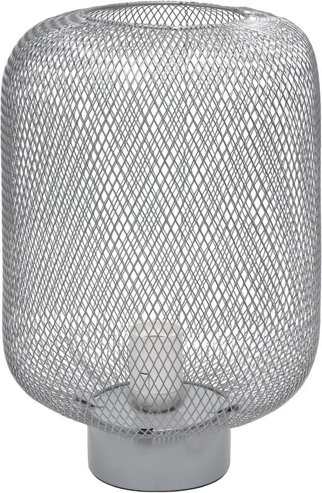 Main image of Simple Designs Gray Metal Mesh Industrial Table Lamp